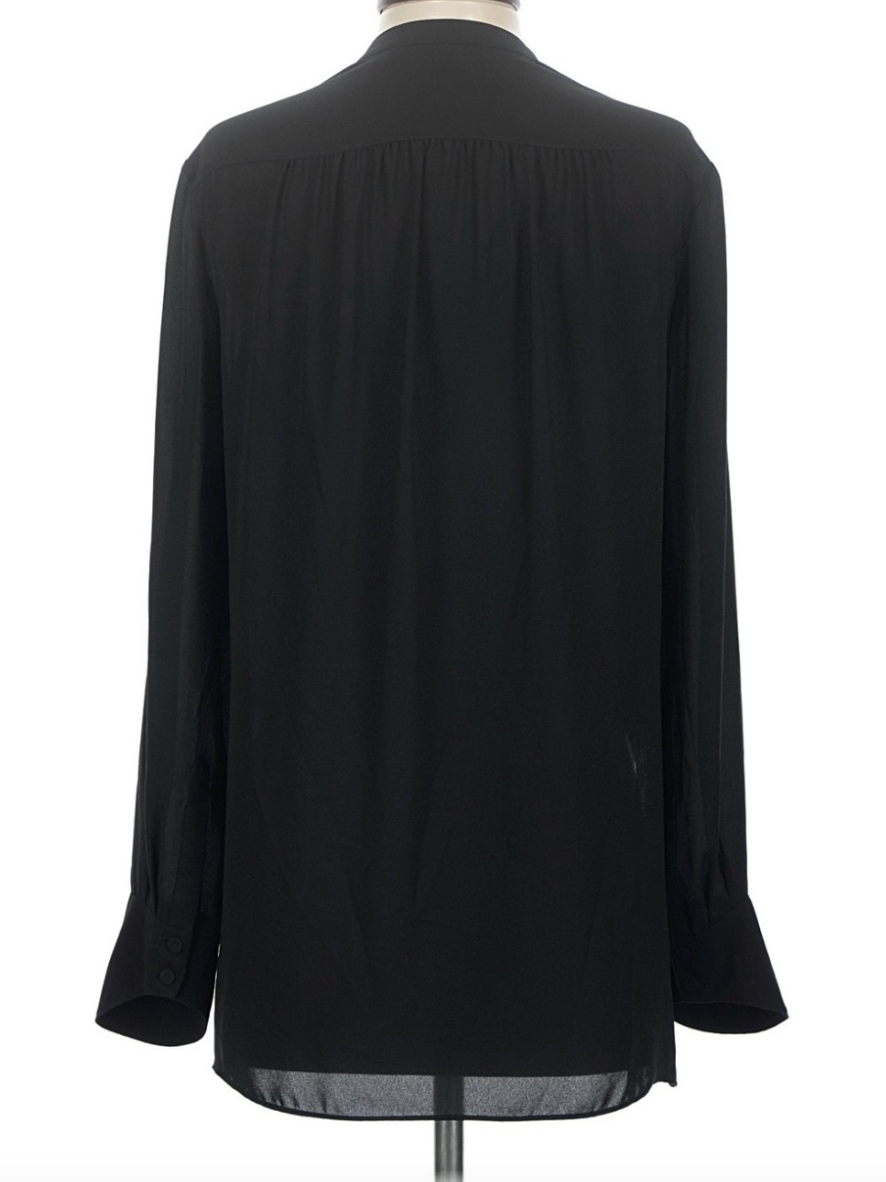 NWT BCBGMAXAZRIA Jaklyn Draped Front Blouse - Black - Size M - Picture 12 of 16